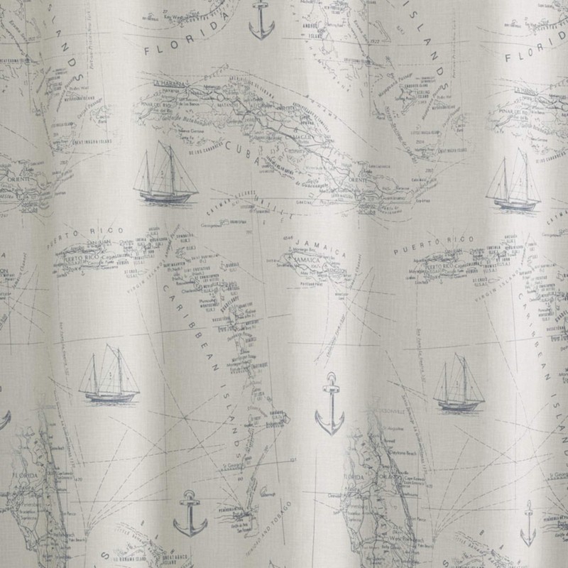 Tommy Bahama Caribbean Sea Shower Curtain, 72x72, Lt-Pastel Blue
