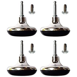 Chrome Feet Bed Legs Glides Castor & Insert for Divan Base Settee Sofa Chairs Wheels, Mushroom Shaped Legs for Beds, Furniture Legs (6)