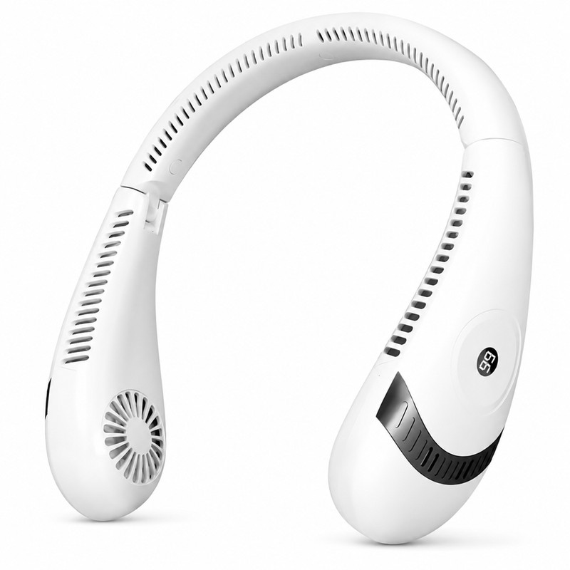 Portable Bladeless Neck Fan for Hands-Free Cooling – Foldable 3-Speed