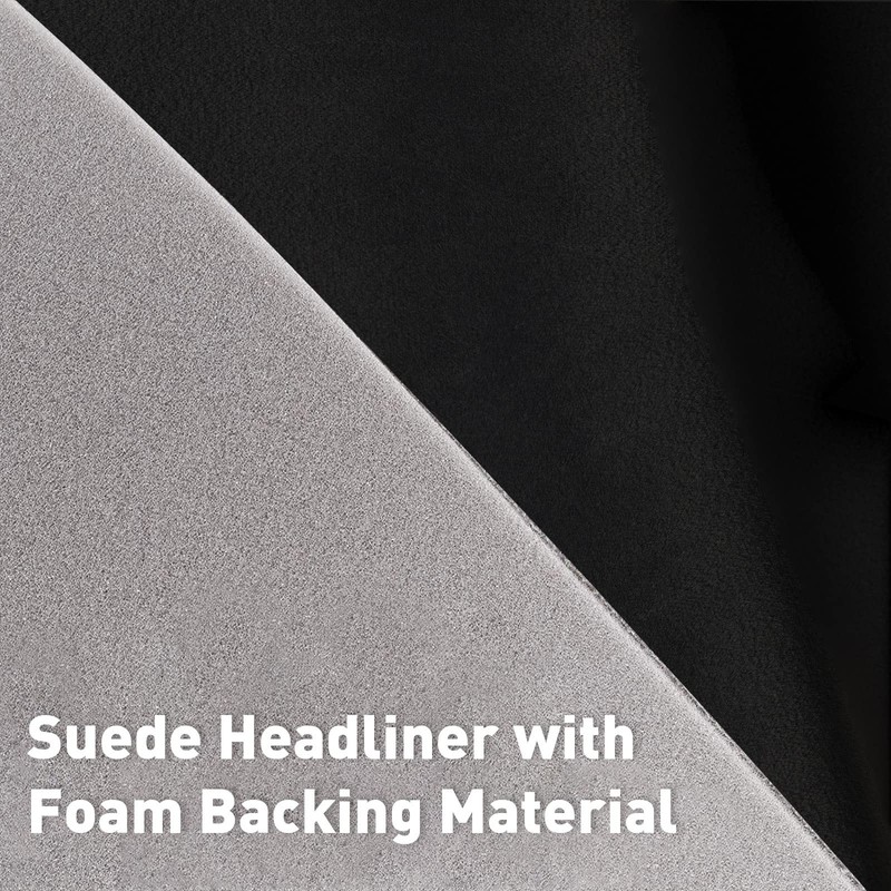 Halero 98" L×60" W Black Car Suede Headliner Fabric with