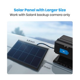 AUTO-VOX Solar Panel: Upgrade Solar4 Wireless Backup Camera.Unlock Solar Charging Function,IP67 Weatherproof, 1 Min Easy Install for Car,Truck,RV,Trailer-Only for Solar 4 Reverse Camera
