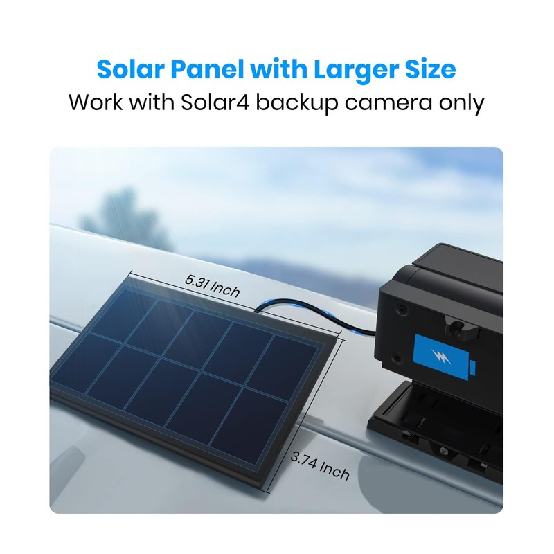 AUTO-VOX Solar Panel: Upgrade Solar4 Wireless Backup Camera.Unlock Solar Charging