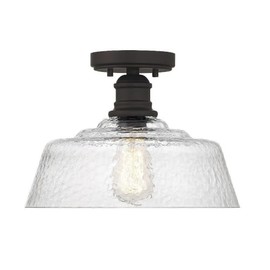 1 Light Semi-Flush Mount in Vintage Style-9 Inches Tall and 13 Inches Wide-Oil Rubbed Bronze Finish