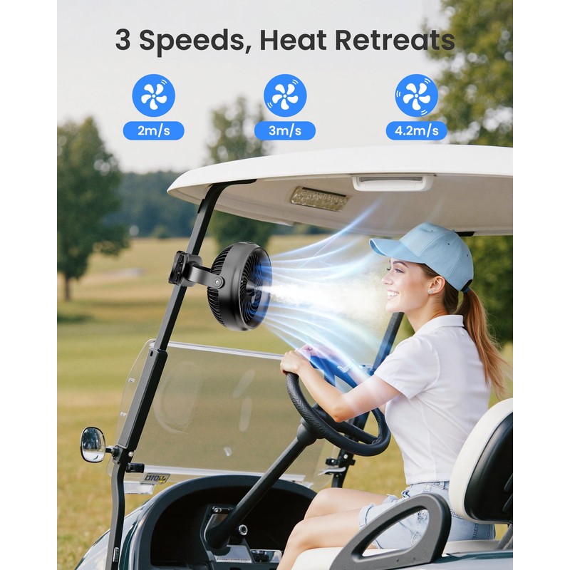 Koonie 10000mAh Battery Operated Misting Fan with Clip, Portable 8''