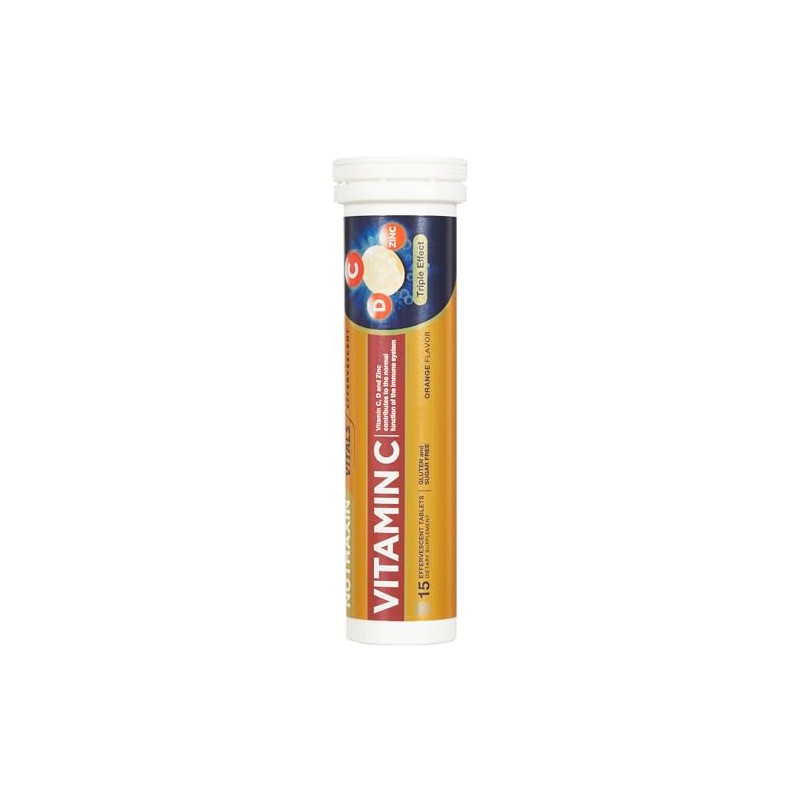 Nutraxin Vitamin C+D+Zinc 400IU - 15 Tablets, 15 Day Supply