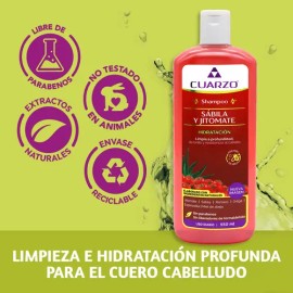 Shampoo Sabila Y Jitomate Para Cabello 550 Ml Cuarzo Natural