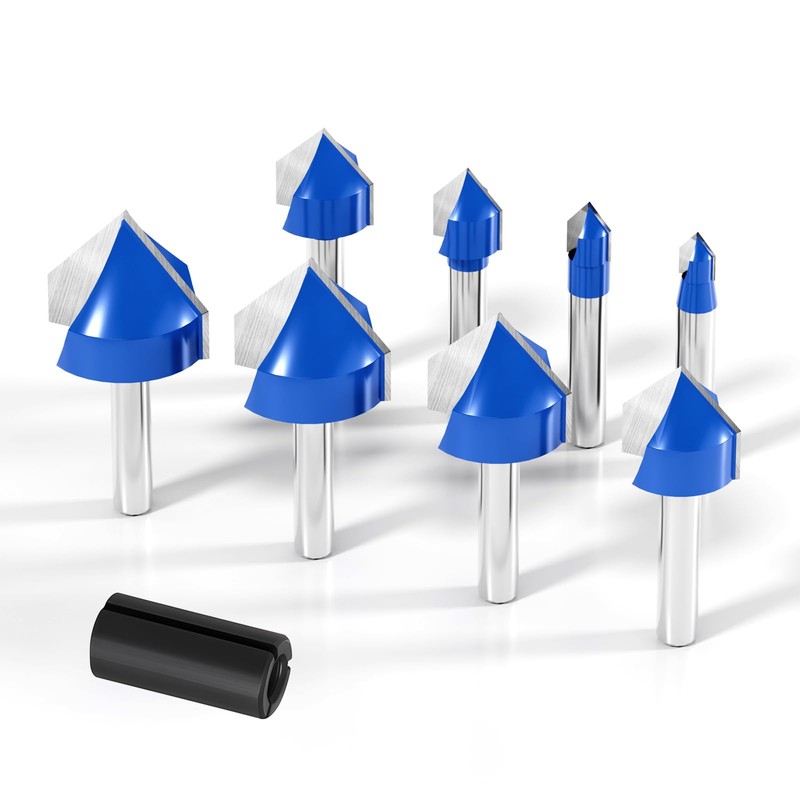 1/4 Inch Shank 90 Degree V Groove Router Bit Set