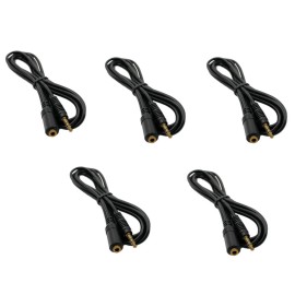 IMC Audio 5 Pack 6FT 3.5mm Audio Stereo Headphone M-F Male to Female Extension  Cable