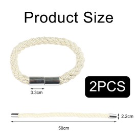 Keratobleem Pack of 2 Magnetic Curtain Tiebacks, Beige Tiebacks for Curtains, Curtain Clips, Rope Back Curtain Holder, Buckles for Home, Bedroom, Office, Decorative Curtain