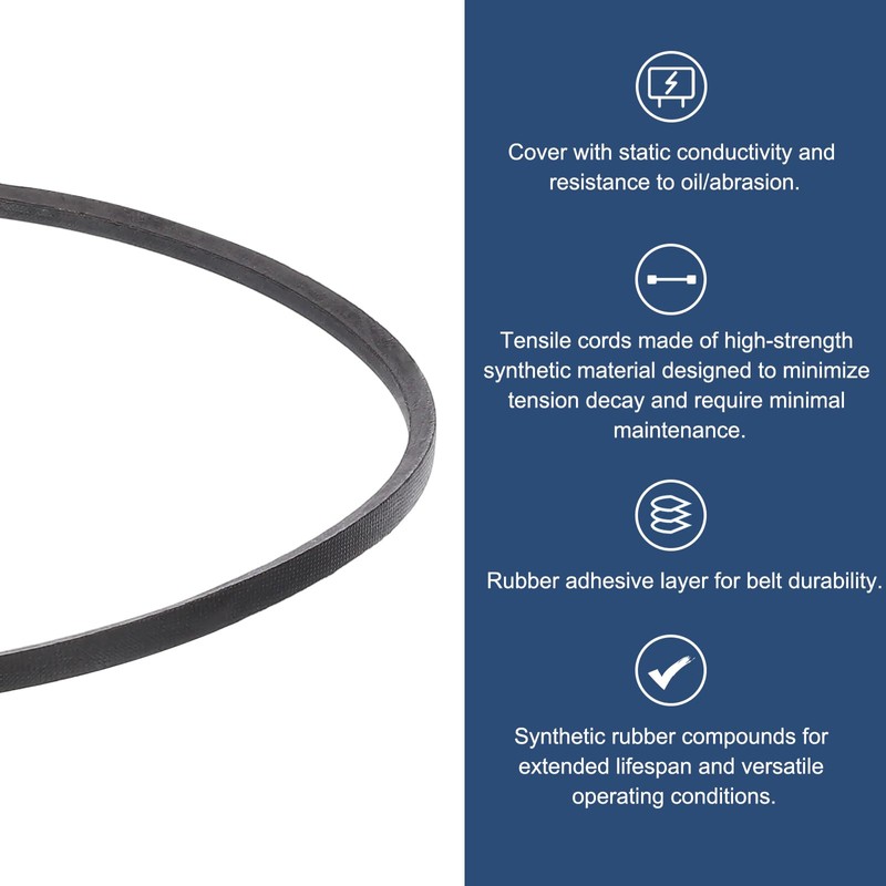 sourcing map 2 Pcs 3L360 Classic Wrapped Rubber V-Belt, 36"(914mm)