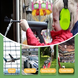 Kriogor Ear Defenders Children Noise Cancelling Headphones Passive Sound-Blocking Earmuffs 26dB SNR, Adjustable Kids Ear Defenders Protector for 2+ Year Old Boys Girls Autism Toddlers Children (Green)