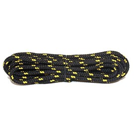 FootGalaxy Metal Tipped Round Laces For Boots And Shoes, 72, Black With Gold Chip