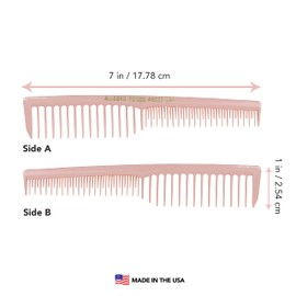 Allegro Combs 6000 Wide Tooth Vented Hair Combs - Set of 3 (Rose)