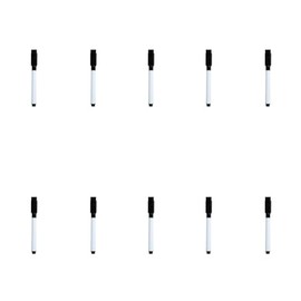 Dry Erase Black Markers with Cap and Eraser, Ideal for Dry Erase Boards and Whiteboards 10 Piece.