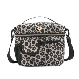 LuckyLy Lonchera para Mujer Térmica e Impermeable Grande, Moderna con Múltiples Compartimentos, Ideal como Bolsa de Almuerzo para Oficina, Lunch Box, Hielera Portátil – Modelo Krista, Leopardo