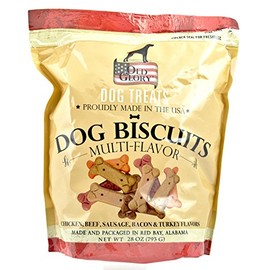 Old Glory Dog Treats Dog Biscuits, Multi-Flavor with Chicken, Beef, Sausage, Bacon & Turkey Flavors, 28 oz.