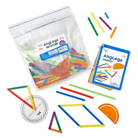hand2mind AngLegs Small Group Set with 8 Protractors, Geometry Manipulatives, Geometric Shapes for Classroom, Montessori Math Materials, Math Teaching Tools, 4th Grade Math Manipulatives for Kids