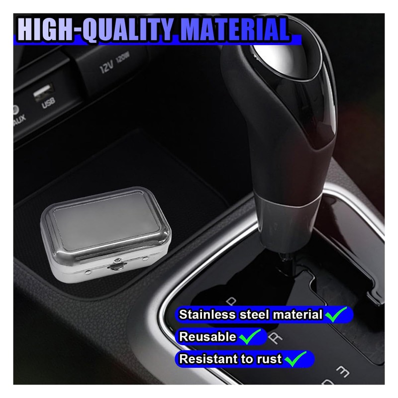 Tuxihapp Mini Portable Ashtray, Carry-on Windproof Car Ash Tray with