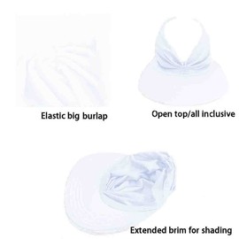 Visera De ala Ancha para Mujer, Gorra Deportiva De Playa, Sombreros De Visera para Mujer, Protección UV para Verano, 2 En 1 Ajustable Sombrero De Visera De Playa Convertible con Protección Solar UV
