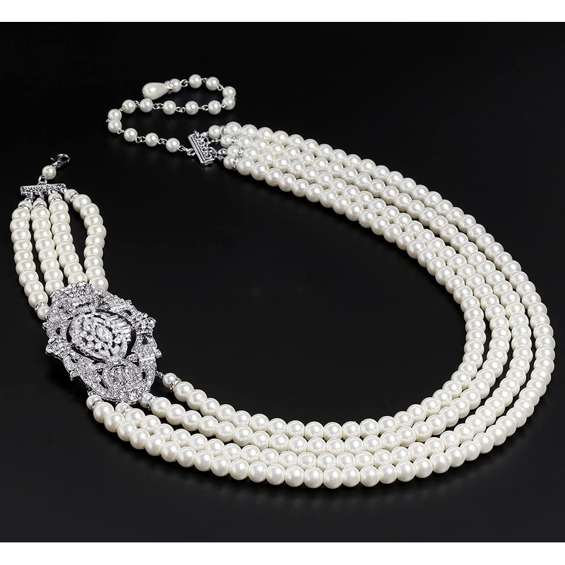 BABEYOND Collar de perlas Gatsby de los años 20, collar