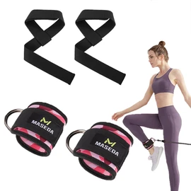 GeorgeX Correas Acolchonadas para Levantamiento de Pesas 2piezas Correas de Levantamiento de Antideslizante, Grilletes para Tobillo Gym Grilletes para Tobilleras de 2 Piezas para Culturismo, Xfit, Entrenamiento de Fuerza