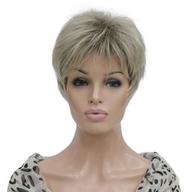 Lydell 6-8" Short Layered Shaggy Heat Resistant Synthetic Wigs R8-26 Brown Mixed Dark Root