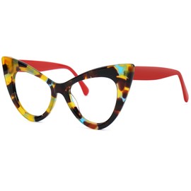 Zeelool Retro Cat Eye Glasses for Women Eyeglasses Frame with Non-prescription Clear Lens ZJGA747707-04 Yellolw