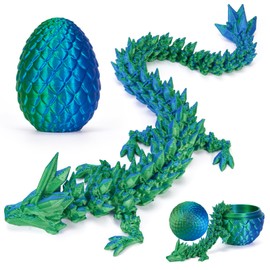 HIMS 3D Printed Dragon Eggs with Dragon Inside, Dragon Egg Movable Crystal Dragon Toy, Surprise Easter Dragon Eggs, Home Decor
