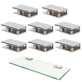 WANXIANG Glass Shelf Brackets Wall-Mounted Glass Shelf Holder Polished Chrome for 3/8 Inch