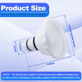 QOOWFEANIG 1 Vacuum Adapter RP/RX Filter System Vacuum Skimmer Attachment Replacement, Pool Cleaning Accessory Good Sealing Ground Vacuum Adapter Fits for Plunge,Backyard and Home Pools Above Ground