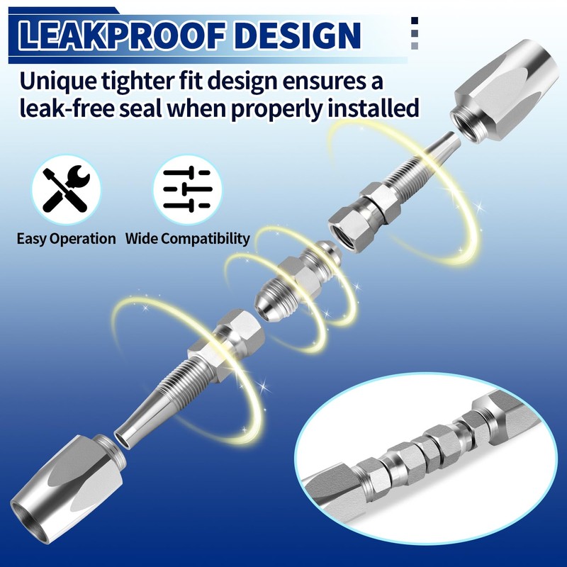 Hydraulic Hose Repair Kit, 3/8'' Hydraulic Hose Field Repair Kit,