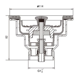 Talea Kitchen Sink Flange 114mm 1-1/2" Strainer Drain with Plug