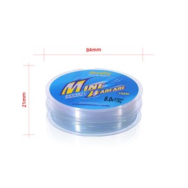 YOUZMY Pack of 2 Fishing Line, 100 m Transparent Nylon Fishing Line, Transparent Tear-Resistant, Fishing Line, Extra Strong Fishing Line, Fishing Lines (8.0 + 8.0)