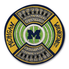 Magnolia Lane 21751 Michigan Wolverines Round Stadium Platter, 13.5-inch Diameter Multicolor 13.5inch d