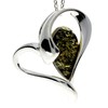 Genuine Baltic Amber & Sterling Silver Modern Heart Pendant without