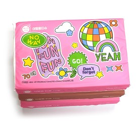 Sookwang Travel Pocket Tissues, (3 Pack, 210 Tissues Total cute character tissue for school, travel, camping, office, car), Pack of 3 for Cleansing Traveling Easy to Carry