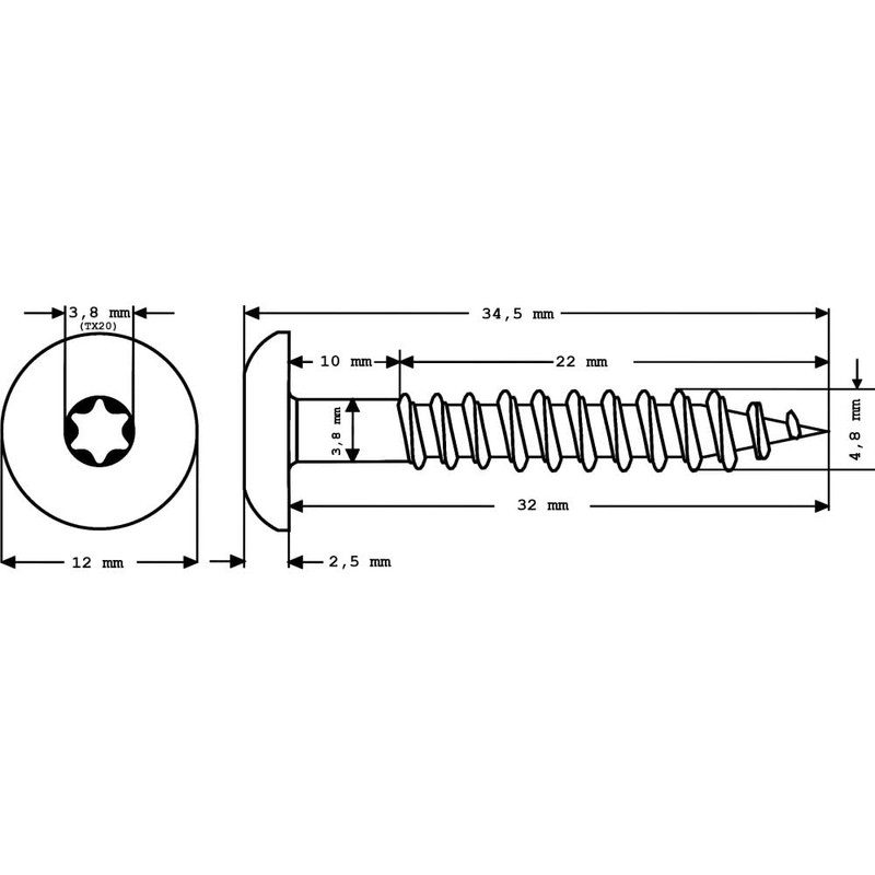 Meisterling® Facade Screws White with Flat Head V2a Stainless Steel
