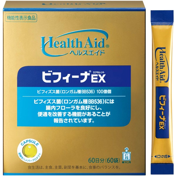Nitan Morishita Health Aid Bifina EX (Excellent), 60 Day Supply (60 Bags), Bifidobacteria, Lactic Acid Bacteria, Intestinal Flora Supplement, Food with Functional Claims