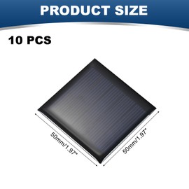 sourcing map 10PCS 2.5V 0.25W 0.1A Mini Solar Panels for Solar Power, Small Solar Photovoltaic Cells Charge DIY Electric Toy Materials Solar System Kits, 1.97" x 1.97"