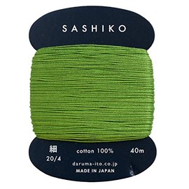 Yokota Daruma Sashiko Thread Single and Variegated Color (Spring Green, Thin 40M Card)