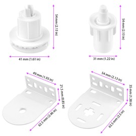 UNGFEI 4 PCS 32mm Roller Blind Brackets Kits Fittings with Beaded Chain and Screws, Spares Replacement Repair, Curtain Roller Blind Fittings for Fixing Curtain Rod