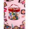 TotePrint Printed Flowers Clear Cylinder Travel Makeup Bag,Portable Waterproof Pouch