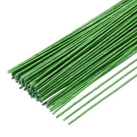 sourcing map 100pcs Green Floral Wire Stems Bendable 1.2mm 16 Gauge Florist Wire for Artificial Flower Making Crafts Wreaths Supplies