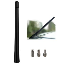 VooGenzek 17.5cm Car Antenna Mast Universal, Car AM/FM Radio Mini Short Aerial Antenna, with 3 Screws (M4, M5, M6), for FM AM Tuning Radio Adapter