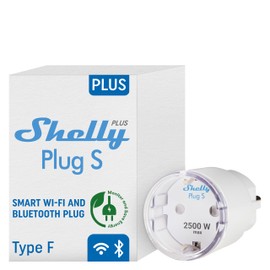 Shelly Shelly Plus Plug S - Intelligente Steckdose Funktioniert mit Alexa & Google Home, programmierbare Steckdose mit Sprachsteuerung, Bluetooth und Wi-Fi-Ger?t zur Automatisierung von Ger?ten Strommessung