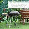 Outsunny Portable Charcoal Grill with Foldable Side Shelf and Bottom
