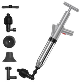 Toilet Plunger, Upgraded High Pressure Toilet Plunger Air Plungers Sink Plunger with Visual Barometer, Stainless Steel Air Drain Blaster, Powerful Drain Clog Remover for Bathroom,Kitchen,Clogged Pipe