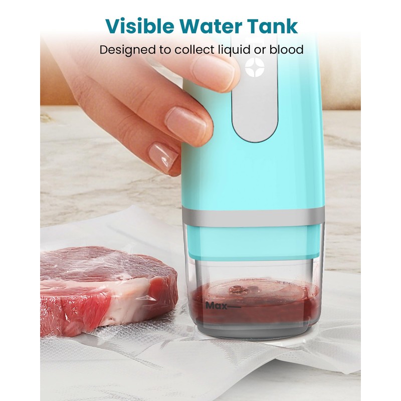 FEPPO Vacuum Sealer for Food with Visible Water Tank, Handheld