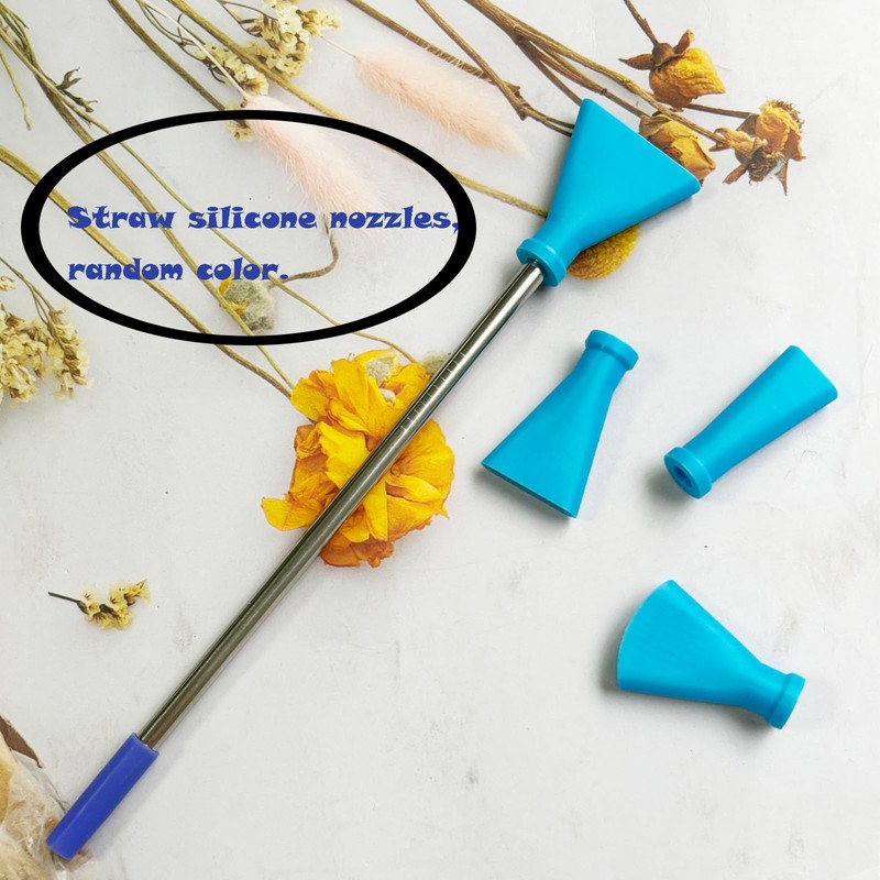 JILINWEI Blue Stainless Steel Straw Blow Nozzles Set for Acrylic