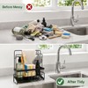 Sponge Holder for Kitchen Sink, Sink Caddy with Towel Bar